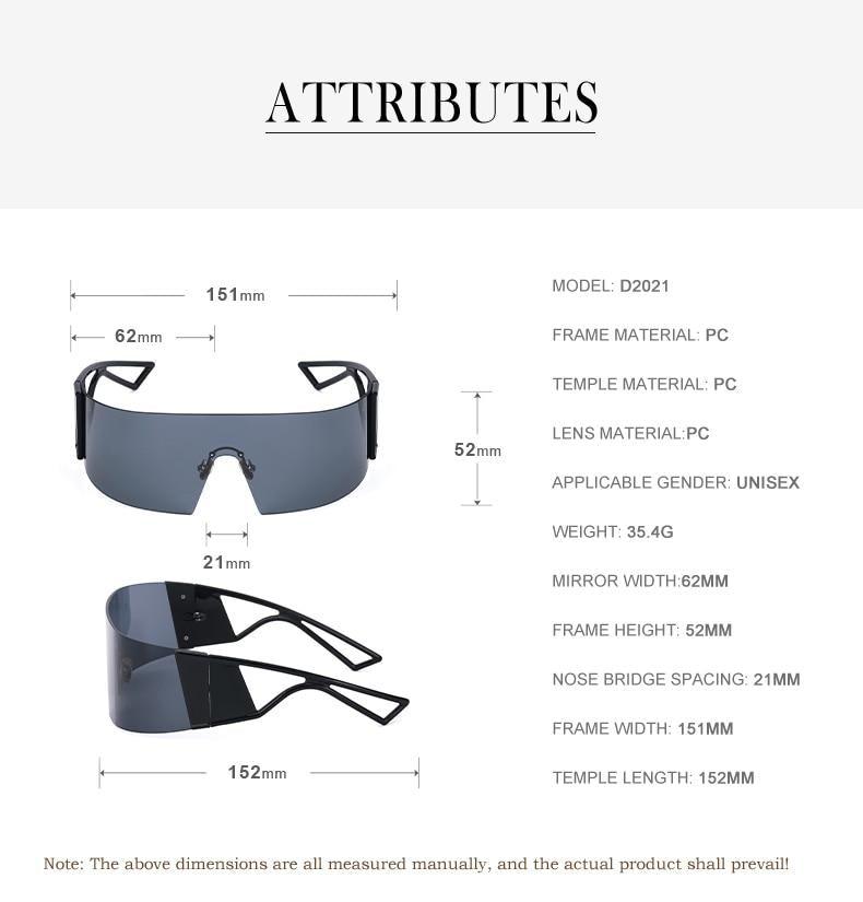 Polarized Rectangle Rimless Sports Cycling Sunglasses