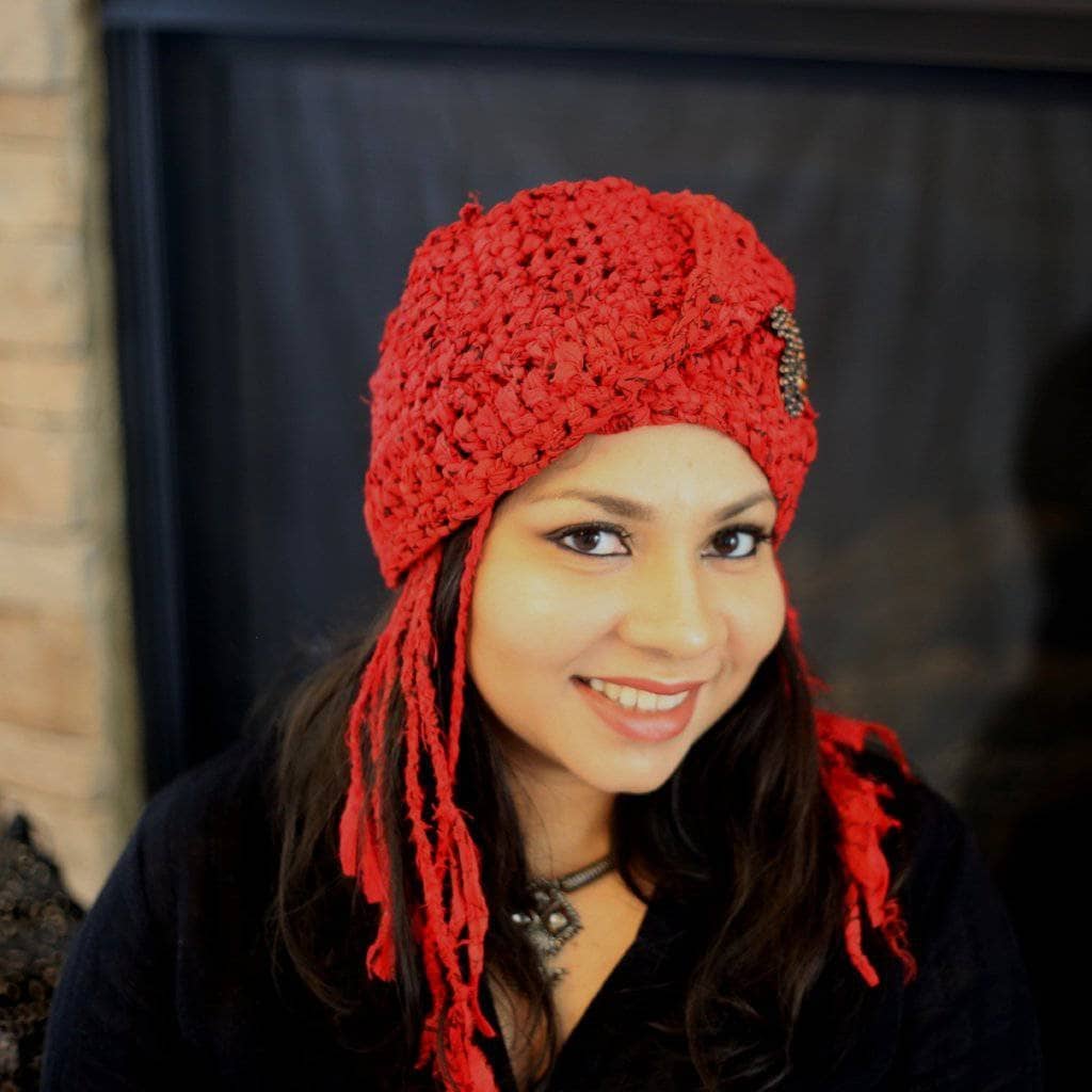 The Red Taj Crochet Headscarf Pattern: Vintage-Inspired Crown