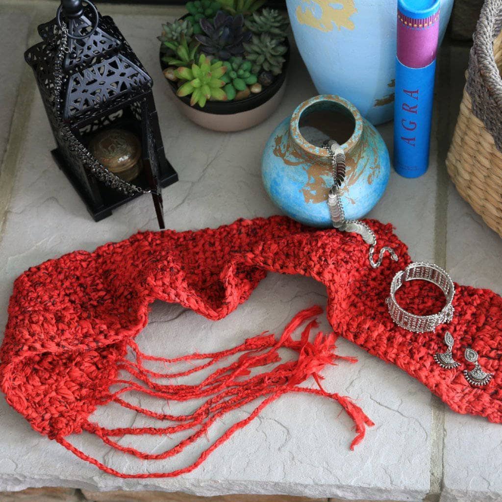 The Red Taj Crochet Headscarf Pattern: Vintage-Inspired Crown