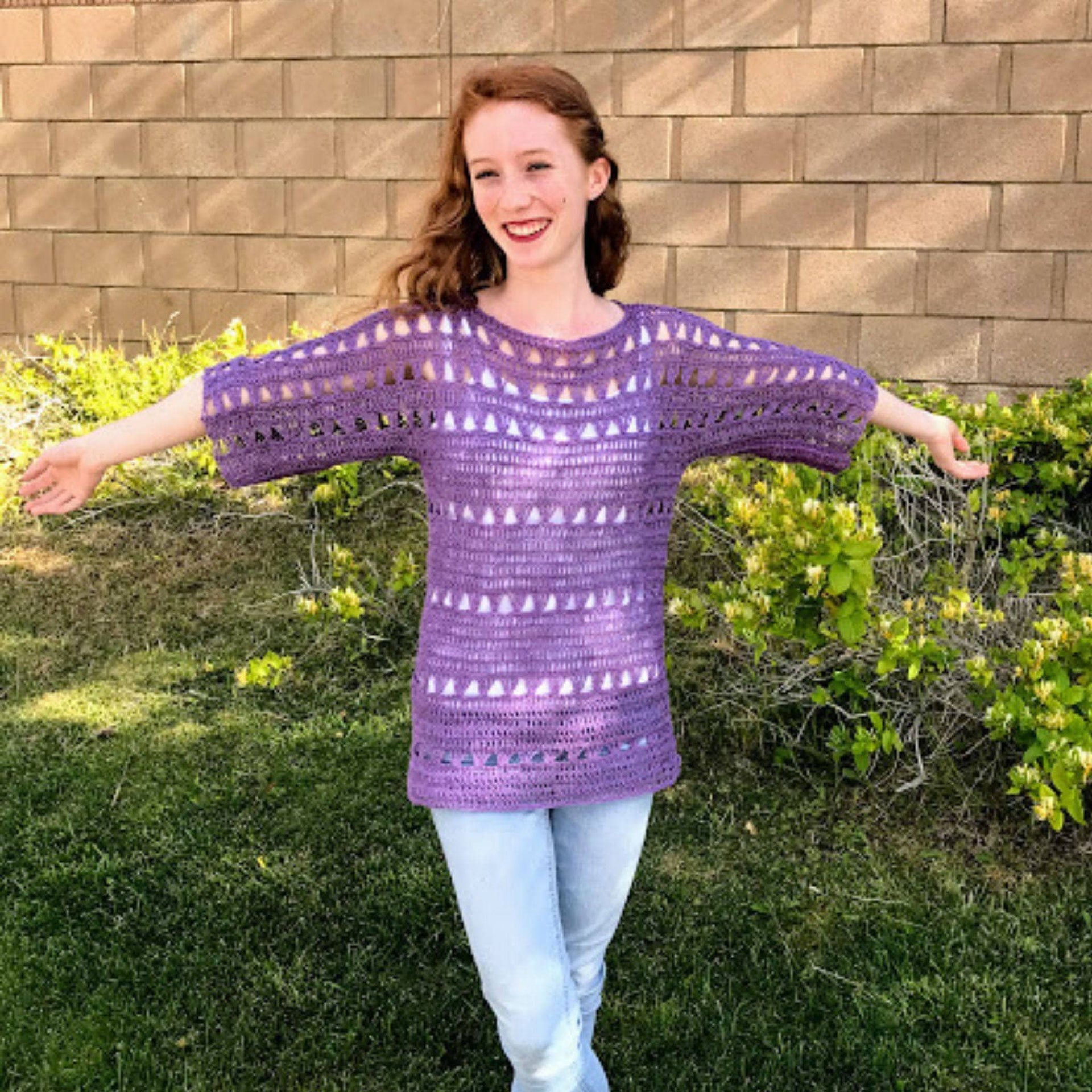 The Shelby Top Crochet Pattern: Bohemian Mesh Half-Sleeve Top