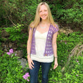 Close up of The Shenandoah Shrug crochet pattern featuring delicate lace detailing