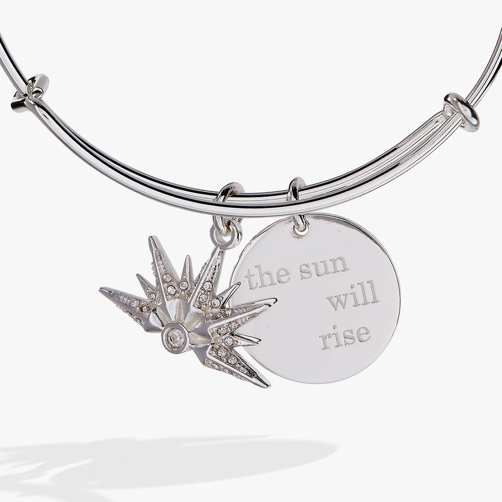 The Sun Will Rise Gold Duo Charm Expandable Bangle Bracelet
