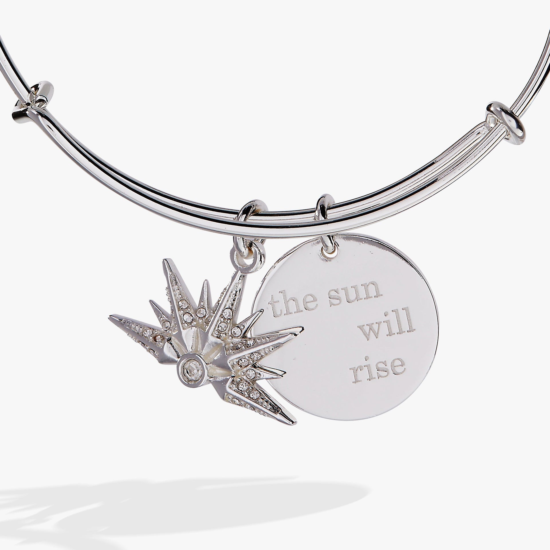 The Sun Will Rise Gold Duo Charm Expandable Bangle Bracelet