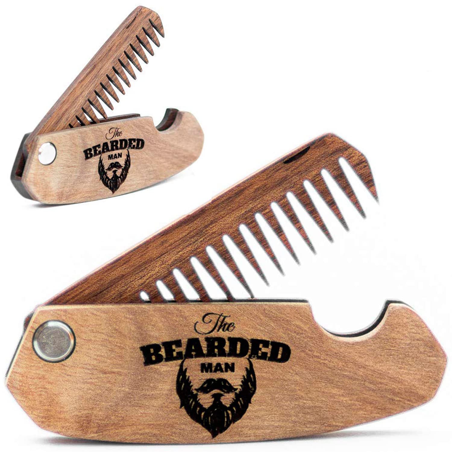 Premium Wooden Beard Comb - Walnut Grooming Tool for Men