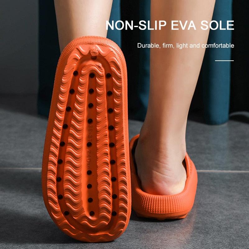 Women's Cloud Cushion Platform Slides, Soft EVA Non-Slip House Sandals