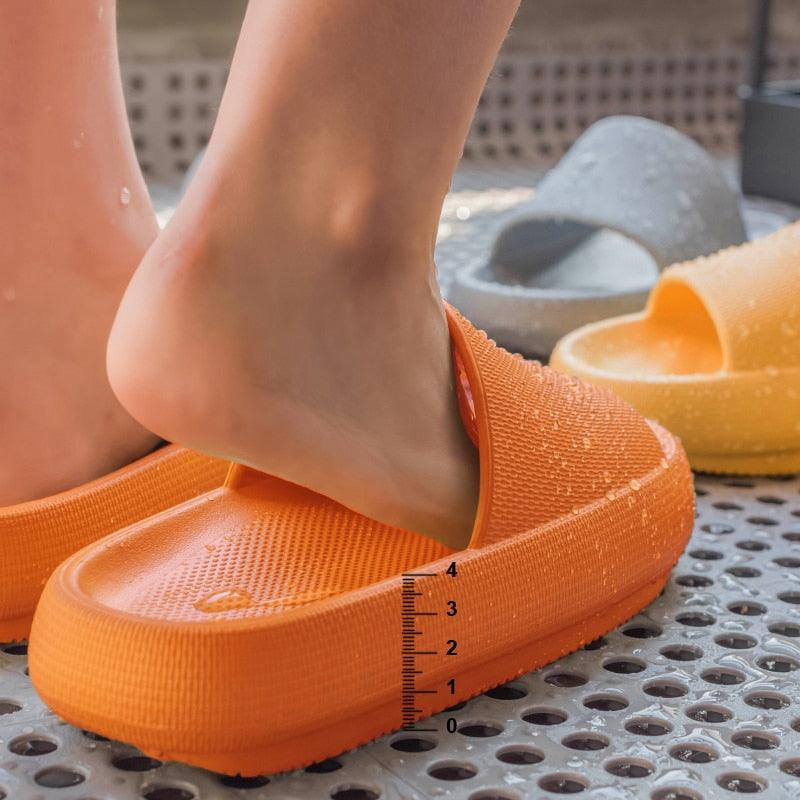 Women's Cloud Cushion Platform Slides, Soft EVA Non-Slip House Sandals