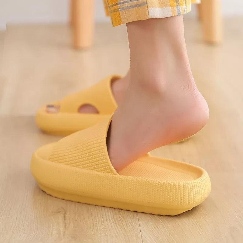 Women's Cloud Cushion Platform Slides, Soft EVA Non-Slip House Sandals