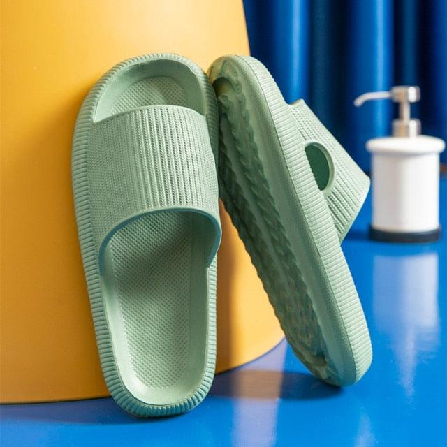 Women's Cloud Cushion Platform Slides, Soft EVA Non-Slip House Sandals