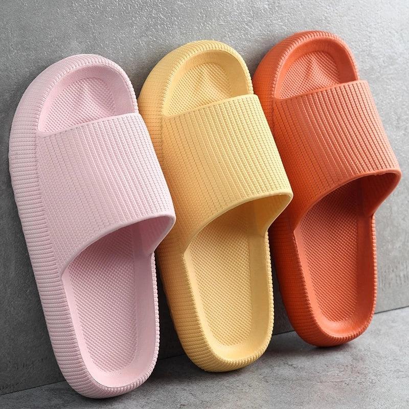Women's Cloud Cushion Platform Slides, Soft EVA Non-Slip House Sandals