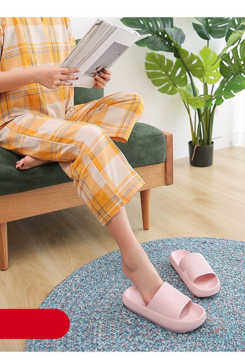 Women's Cloud Cushion Platform Slides, Soft EVA Non-Slip House Sandals