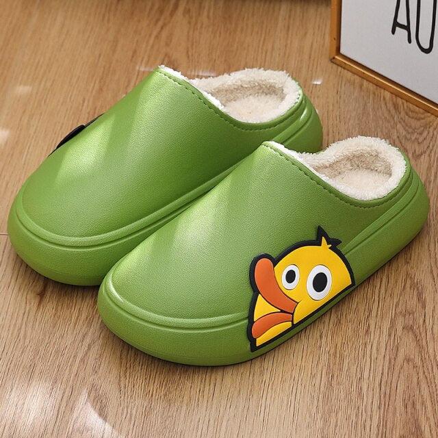 Women's Waterproof Platform Slippers with Memory Foam & Fur Lining