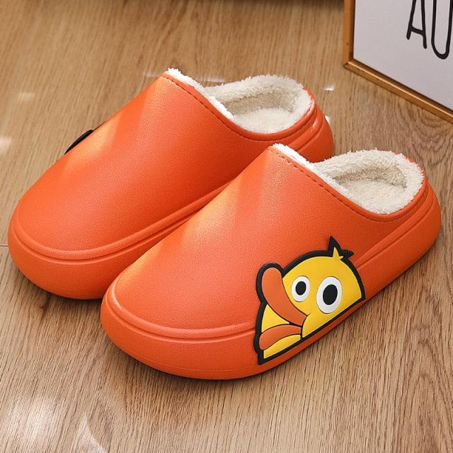Women's Waterproof Platform Slippers with Memory Foam & Fur Lining