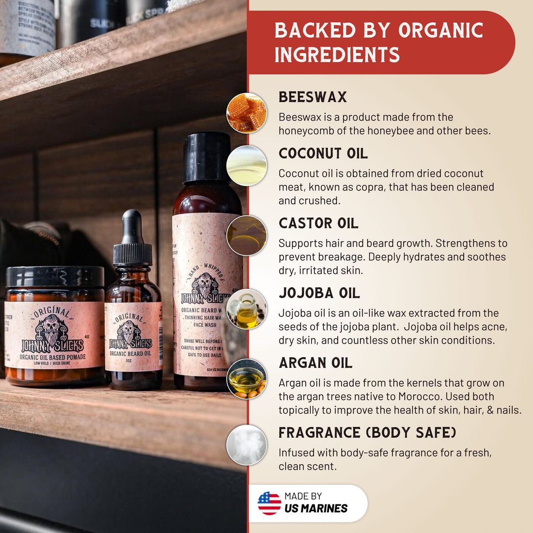 Organic Thinning Hair Kit with Beard Wash Pomade and Beard Oil - Image 5