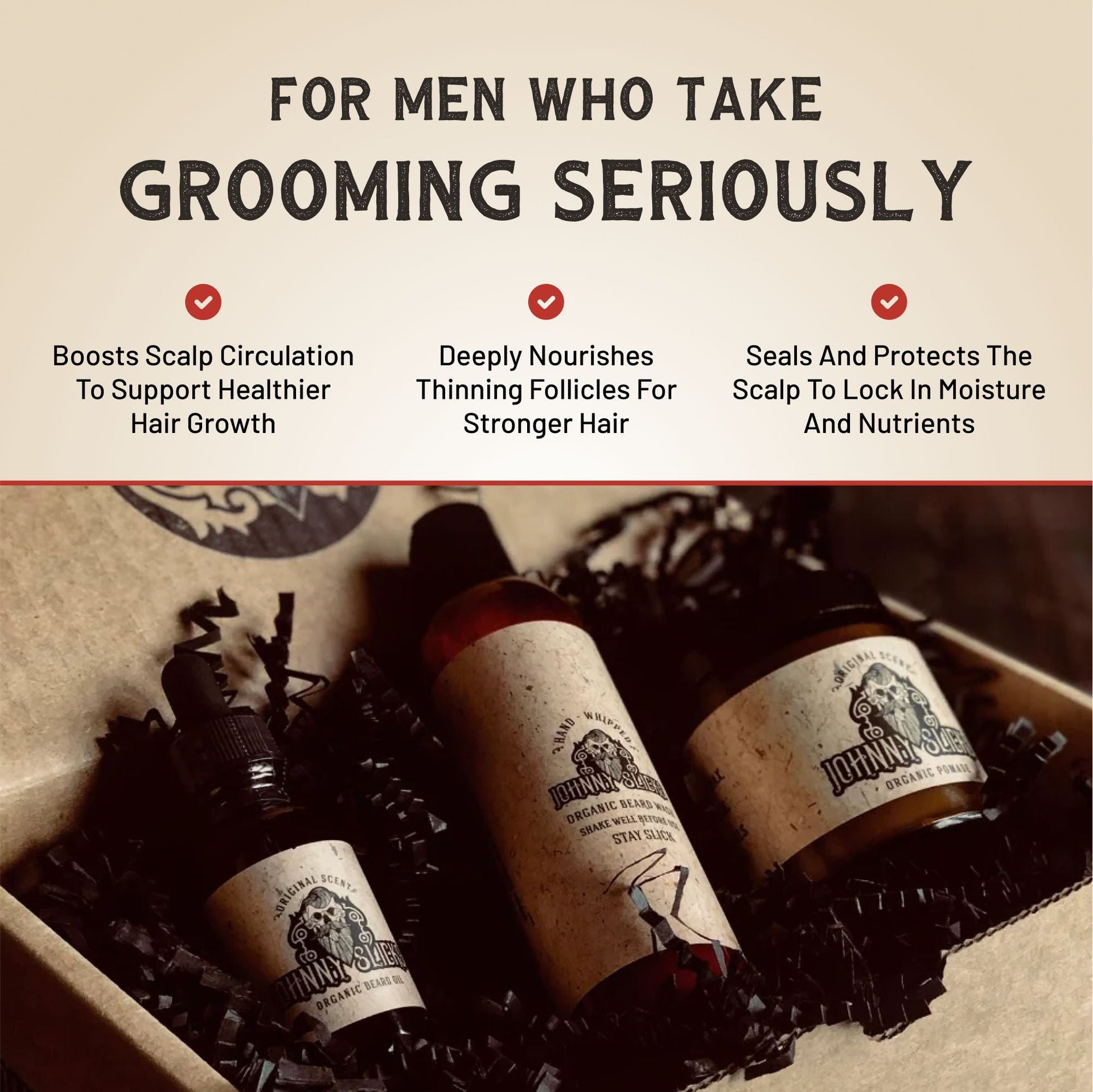Organic Thinning Hair Kit with Beard Wash Pomade and Beard Oil - Image 7