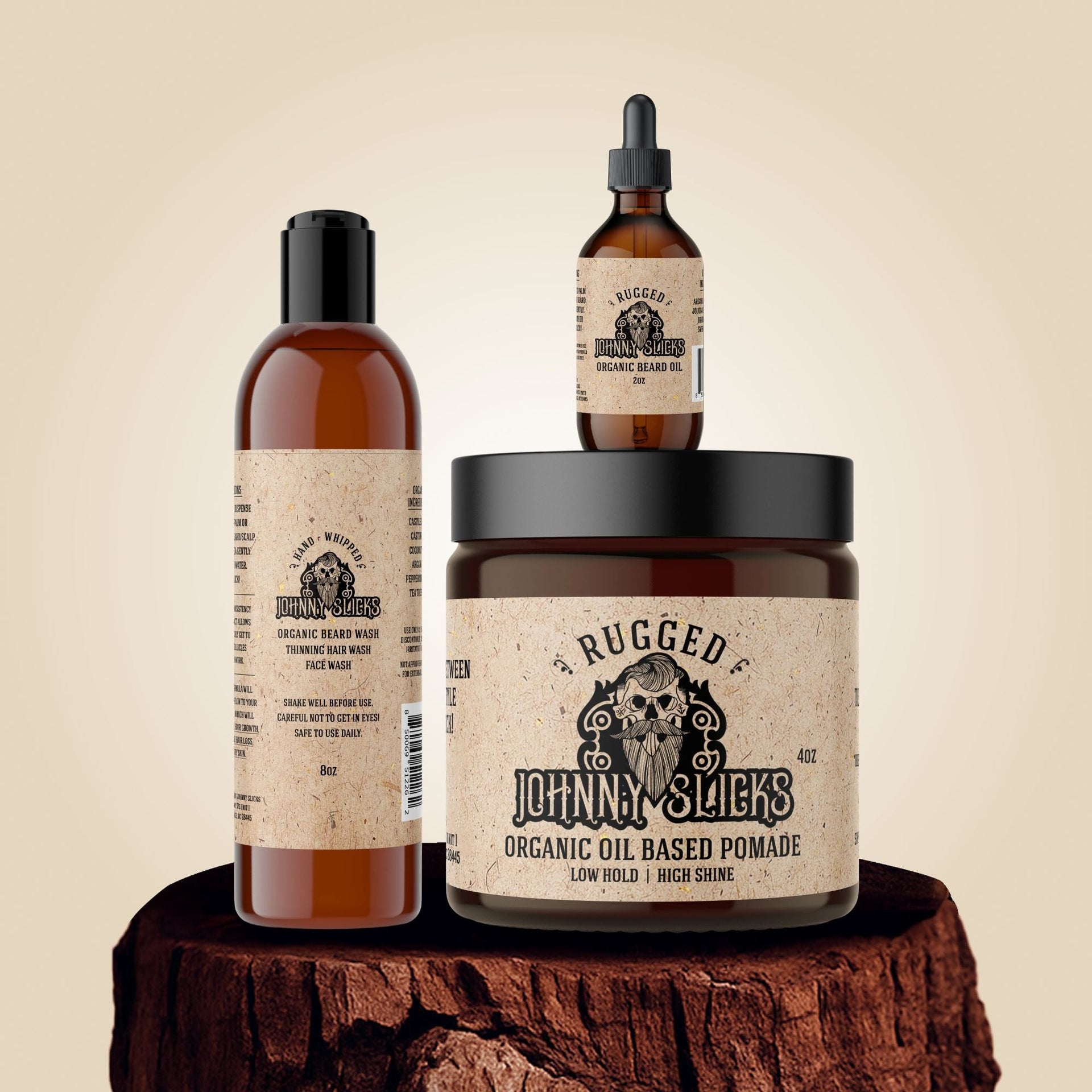 Organic Thinning Hair Kit with Beard Wash Pomade and Beard Oil - Image 10