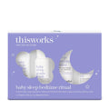 This Works Baby Sleep 4-piece bedtime ritual gift set with lavender and white minimalist packaging.