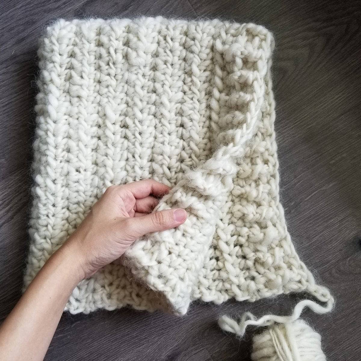 Thick & Thin Scoodie Crochet Kit - Cozy Minimalist Cream Knit