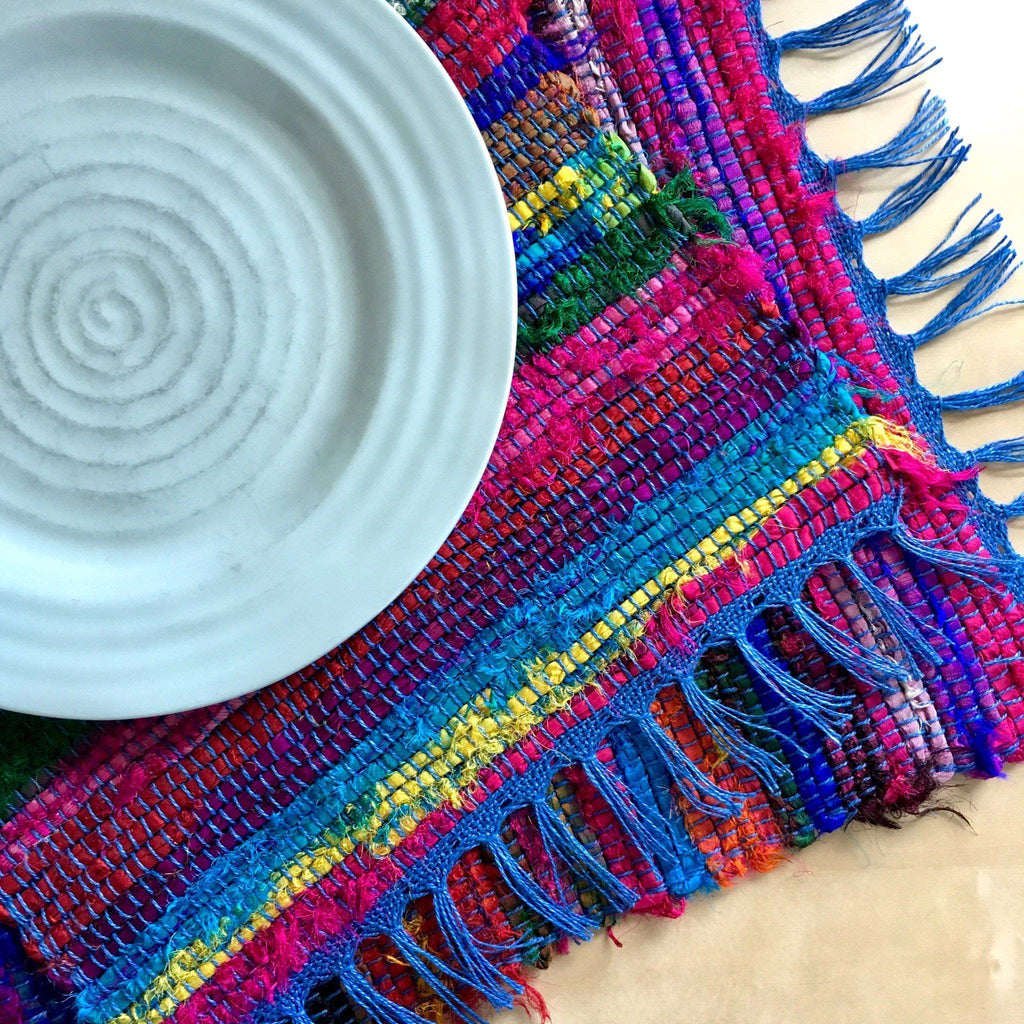 Tibet Jewels Woven Placemat Weaving Kit - Vibrant Bohemian Tabletop