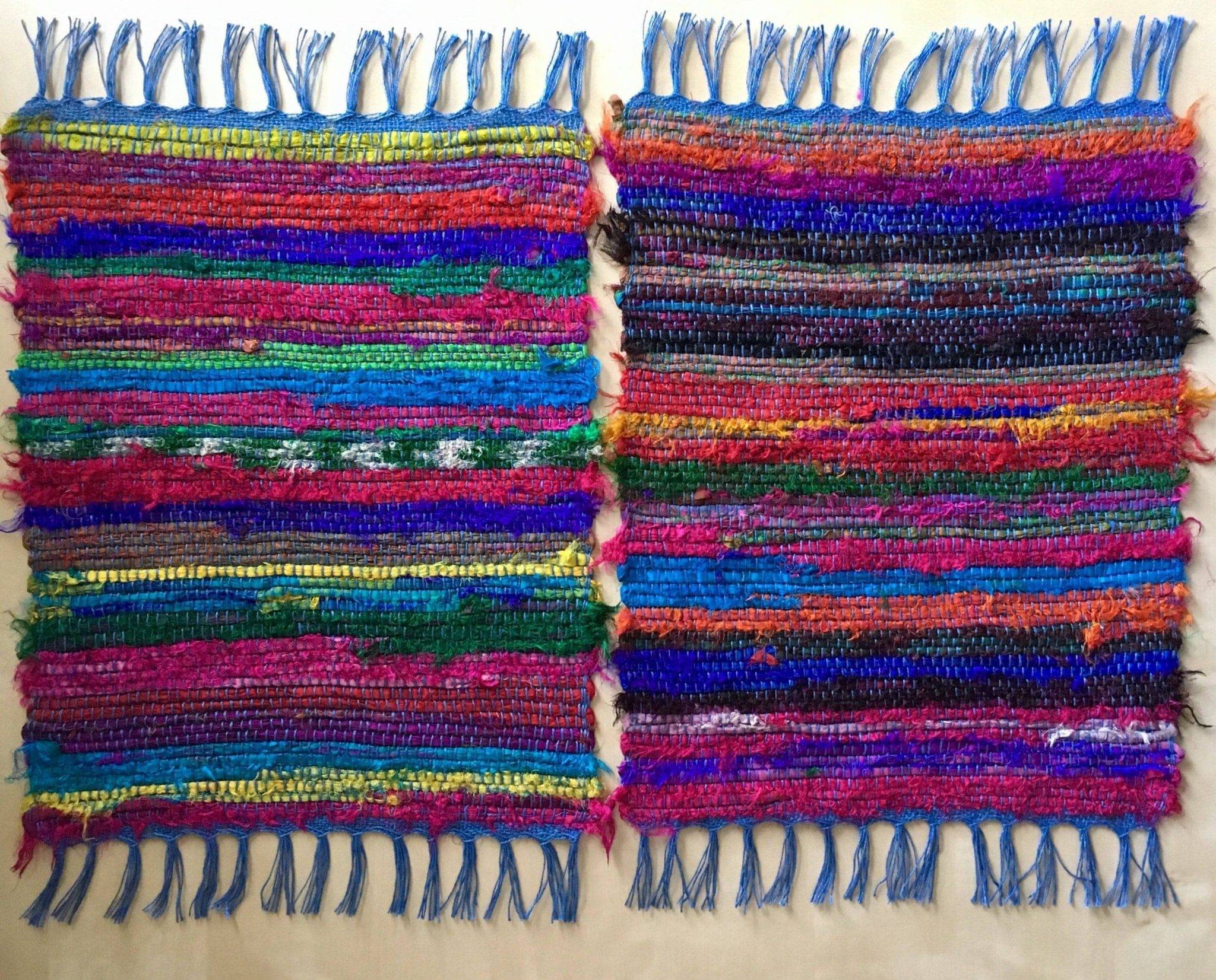 Tibet Jewels Woven Placemat Pattern - Bohemian Striped Table Decor