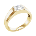 Étienne 14K yellow gold ring with a 1-carat emerald-cut lab-grown diamond in a bezel setting