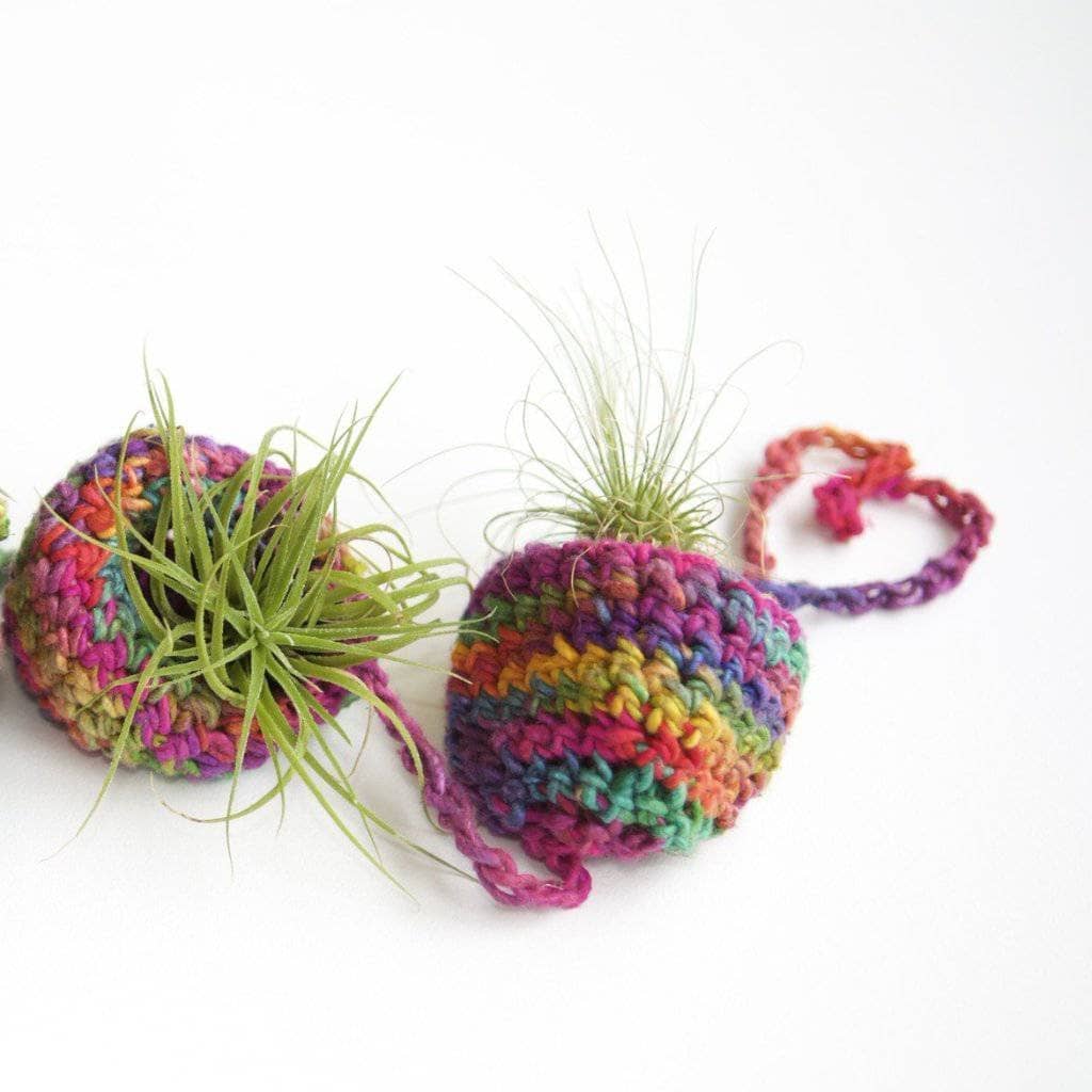 Tiered Air Plant Hanger Knit or Crochet Kit - Bohemian Decor