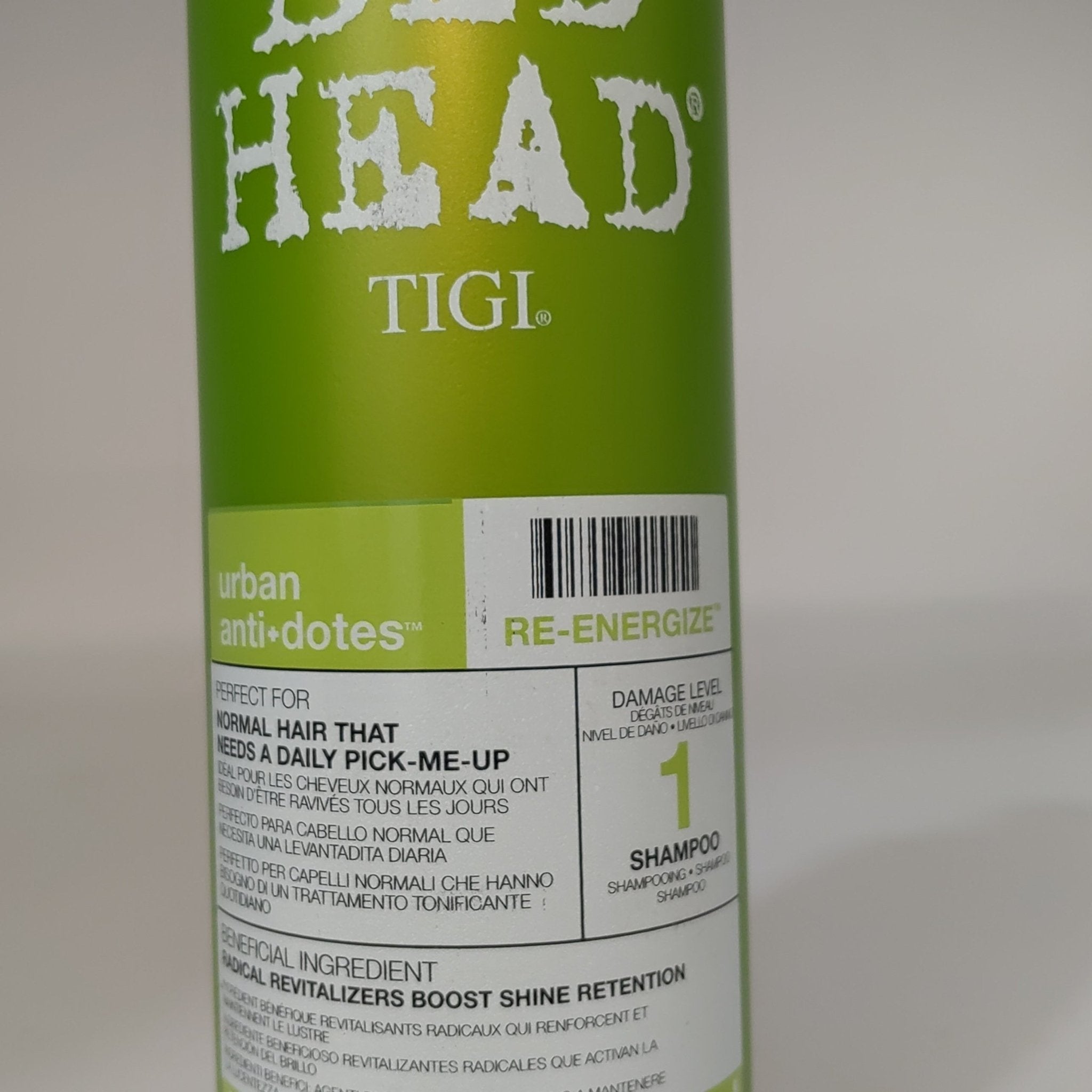 TIGI Bed Head Urban Antidotes Re-Energize Shampoo green packaging 25.36 oz