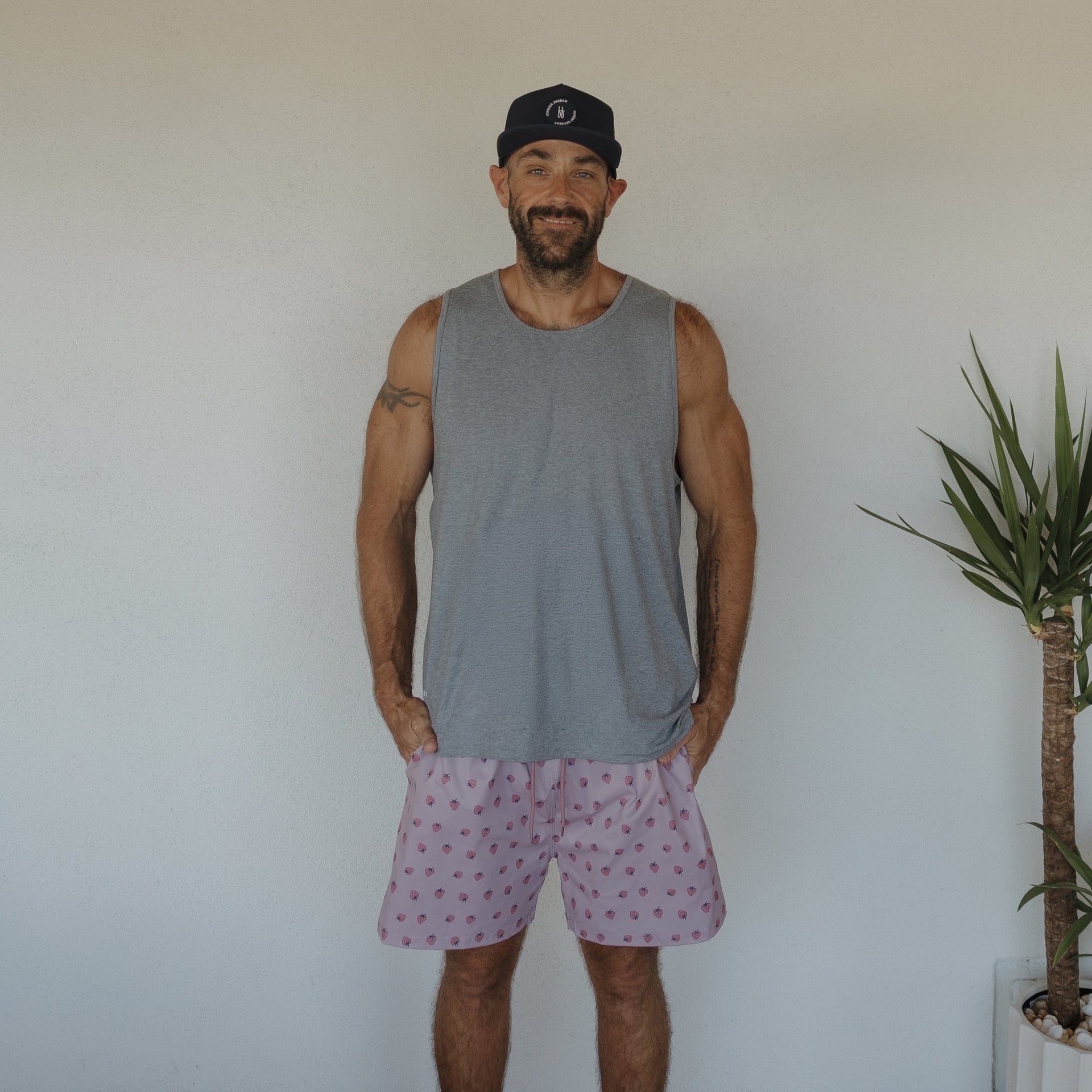 Men's Board Shorts with Drawstring - Matilda Print