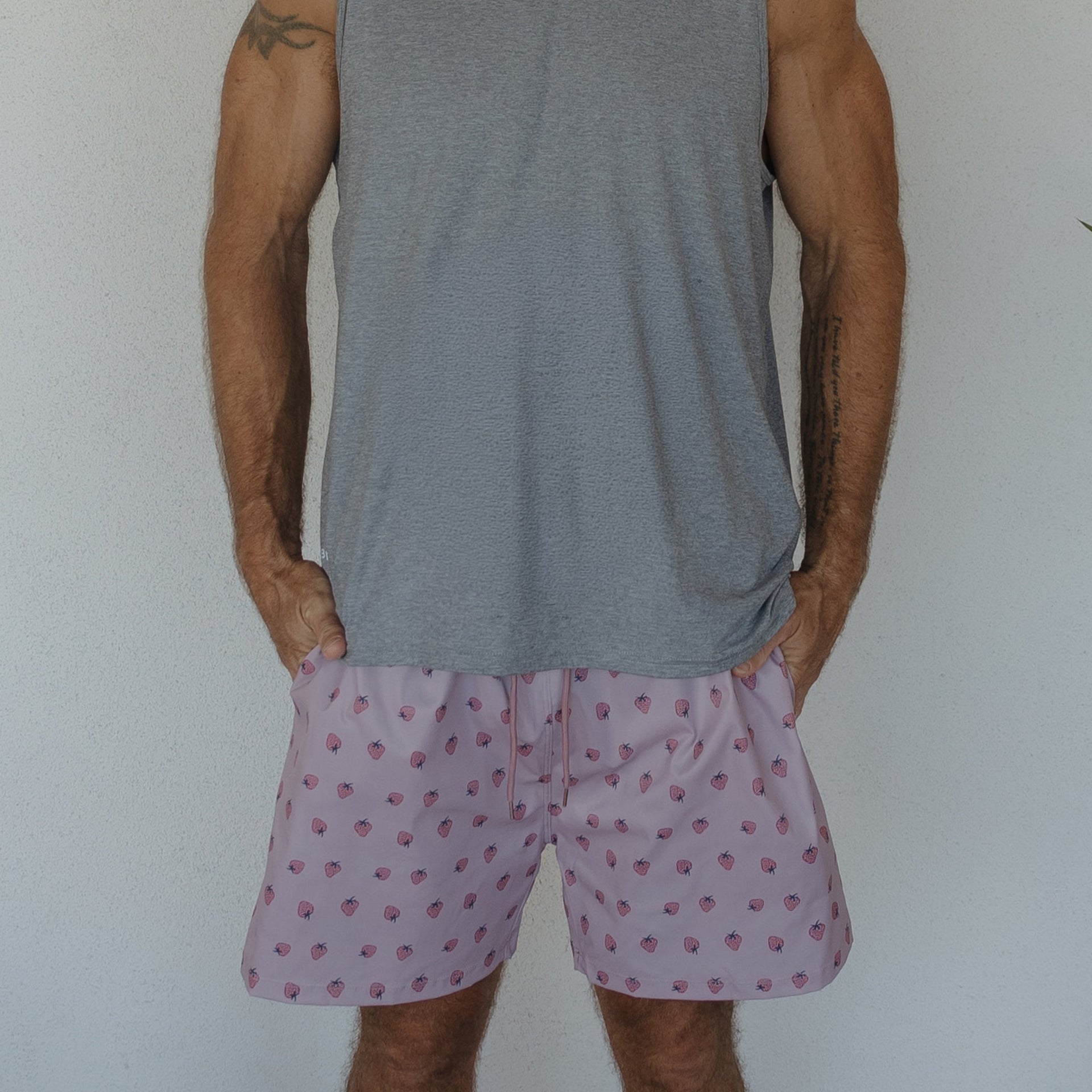 Men's Board Shorts with Drawstring - Matilda Print