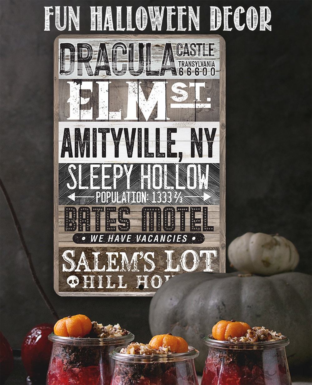 Halloween Towns Sign - Metal Sign