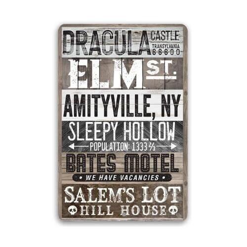 Halloween Towns Sign - Metal Sign