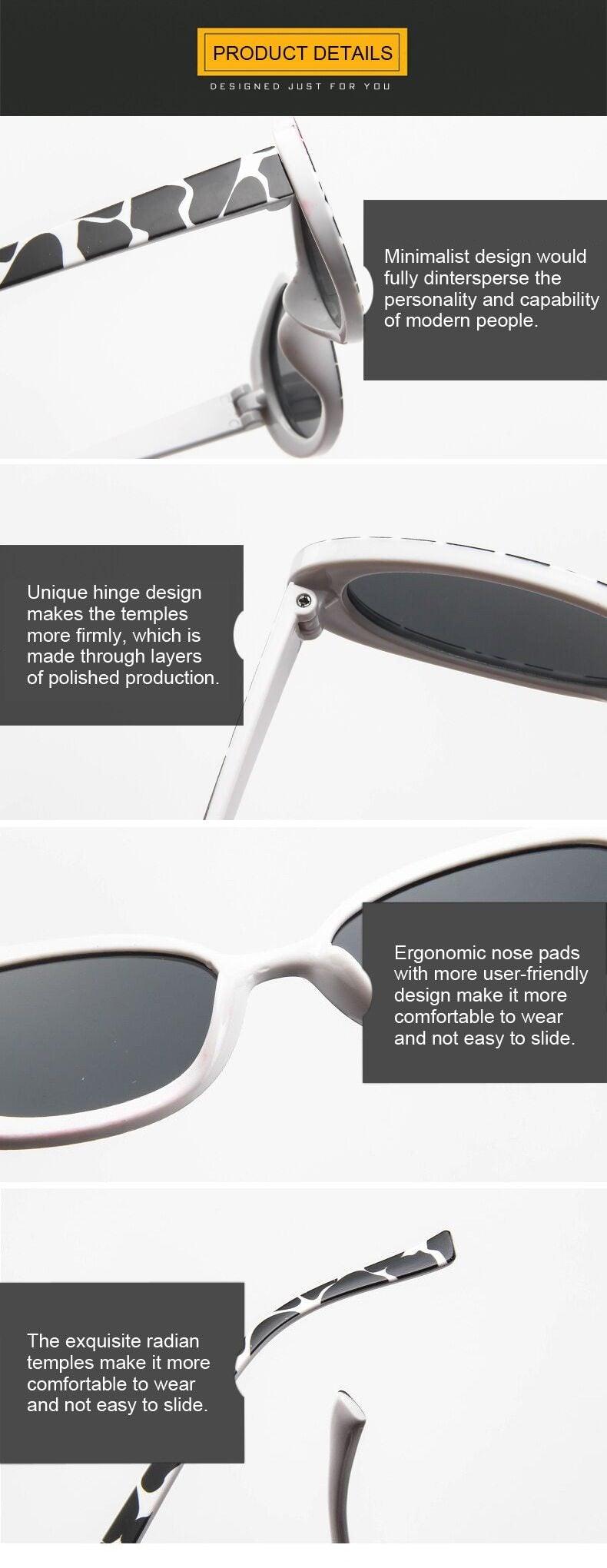 90s Retro Polarized Oval Sunglasses for Women Small Frame