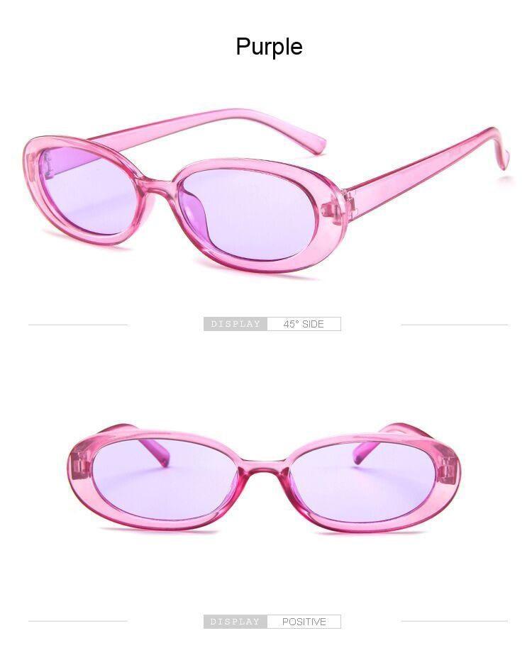 90s Retro Polarized Oval Sunglasses for Women Small Frame