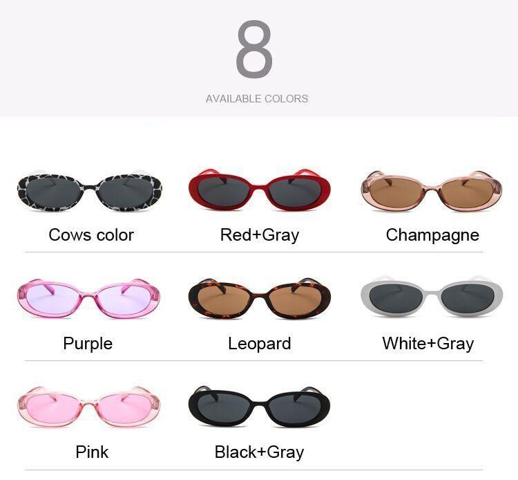 90s Retro Polarized Oval Sunglasses for Women Small Frame