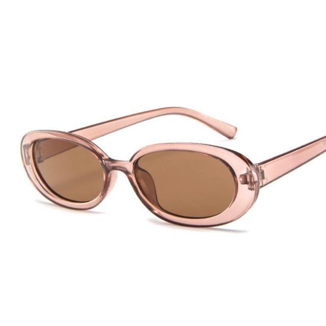 90s Retro Polarized Oval Sunglasses for Women Small Frame