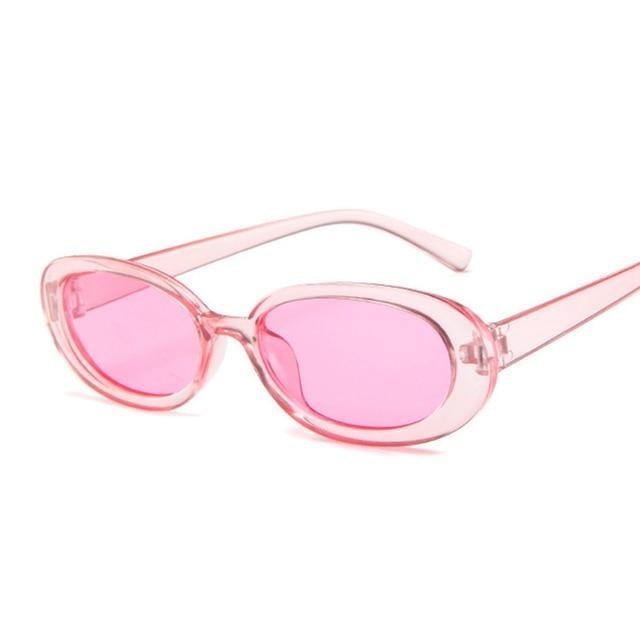 90s Retro Polarized Oval Sunglasses for Women Small Frame