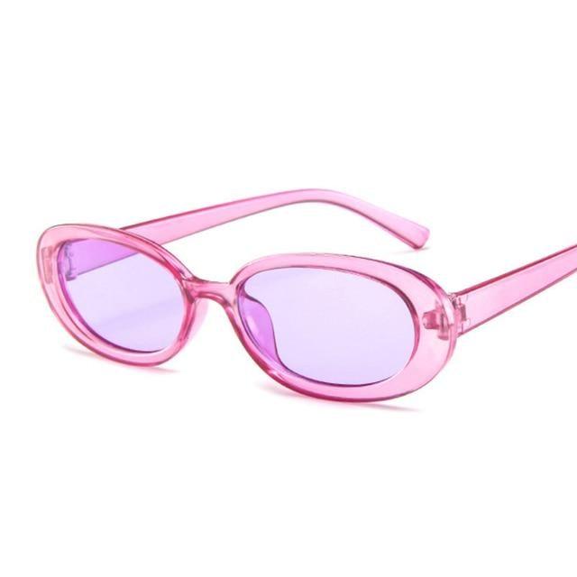 90s Retro Polarized Oval Sunglasses for Women Small Frame