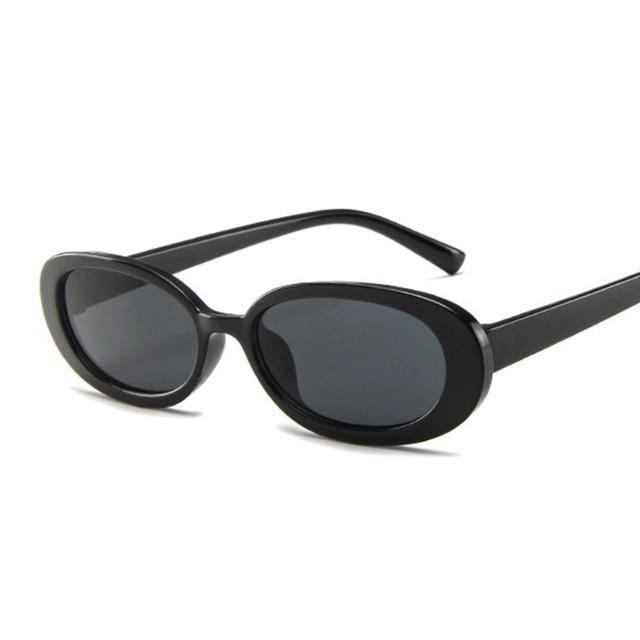 90s Retro Polarized Oval Sunglasses for Women Small Frame