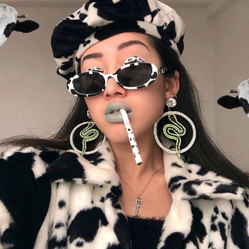 90s Retro Polarized Oval Sunglasses for Women Small Frame