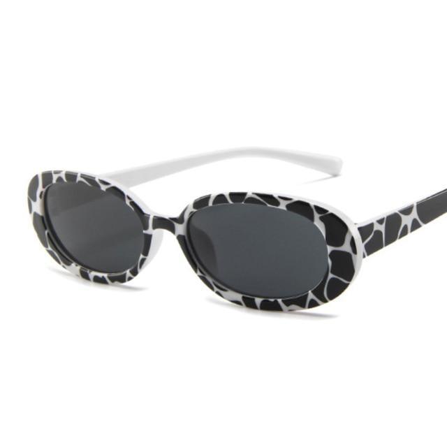 90s Retro Polarized Oval Sunglasses for Women Small Frame