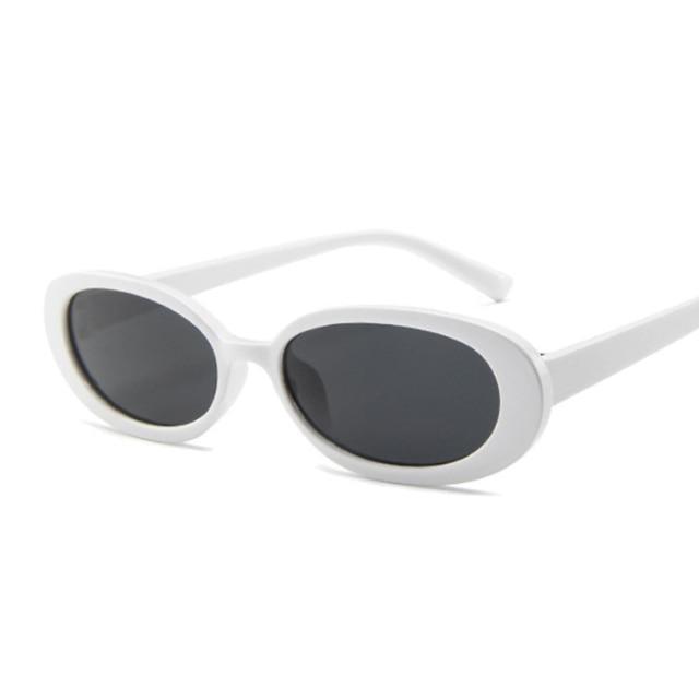 90s Retro Polarized Oval Sunglasses for Women Small Frame