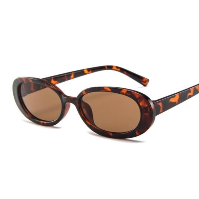 90s Retro Polarized Oval Sunglasses for Women Small Frame