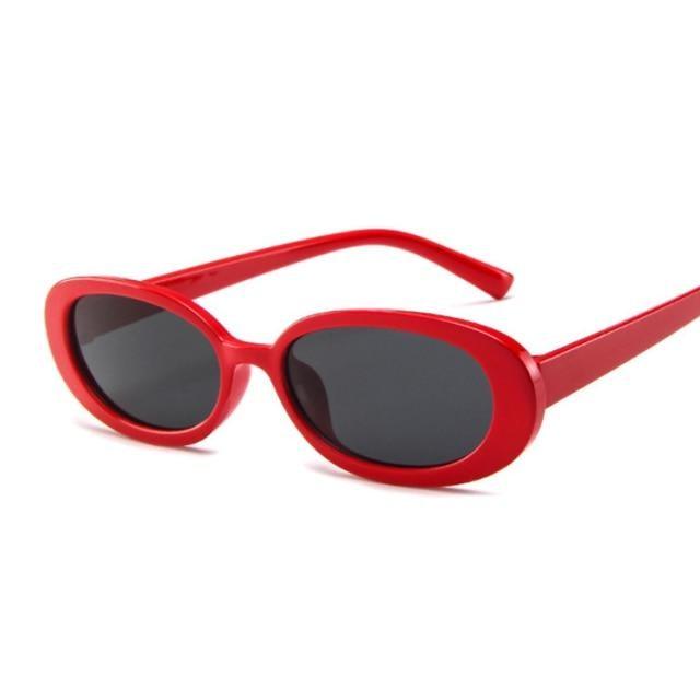 90s Retro Polarized Oval Sunglasses for Women Small Frame