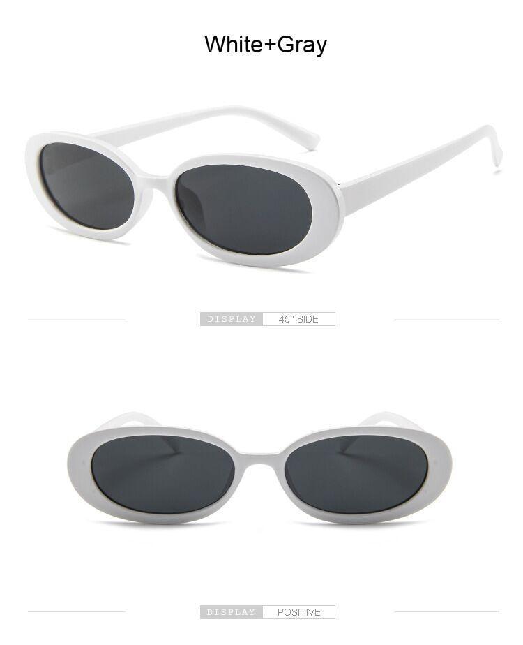 90s Retro Polarized Oval Sunglasses for Women Small Frame
