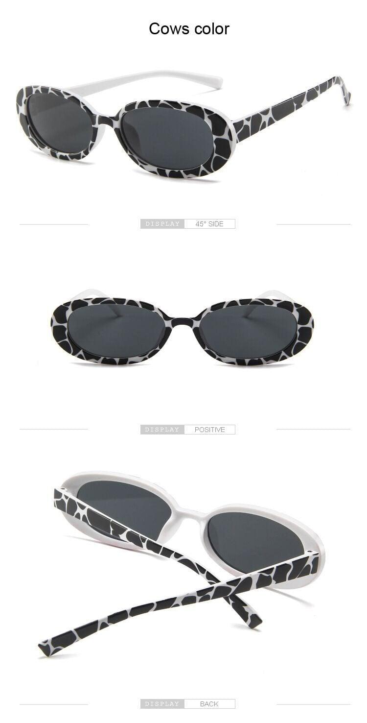 90s Retro Polarized Oval Sunglasses for Women Small Frame