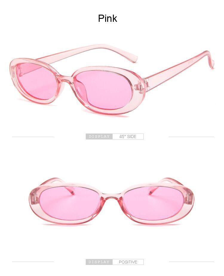90s Retro Polarized Oval Sunglasses for Women Small Frame