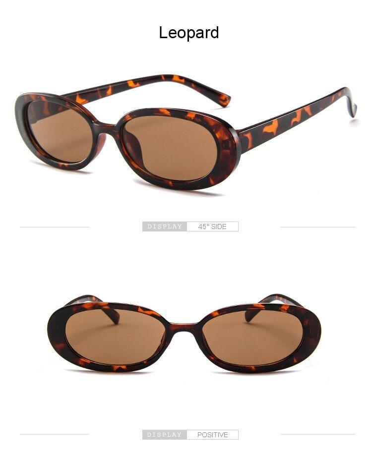90s Retro Polarized Oval Sunglasses for Women Small Frame