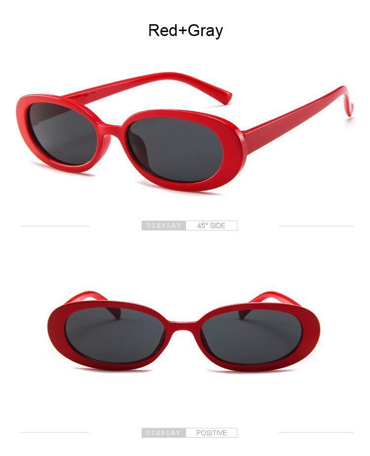 90s Retro Polarized Oval Sunglasses for Women Small Frame