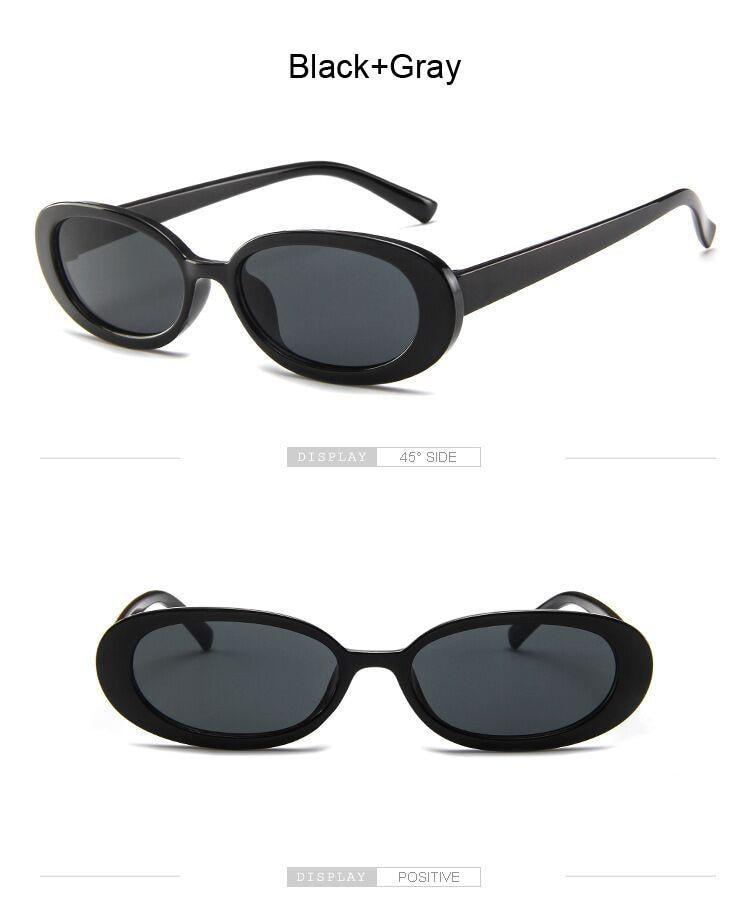 90s Retro Polarized Oval Sunglasses for Women Small Frame