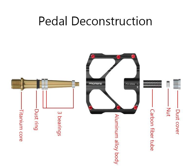 Titanium Carbon Fiber MTB Road Bike Pedals - Industrial Platform