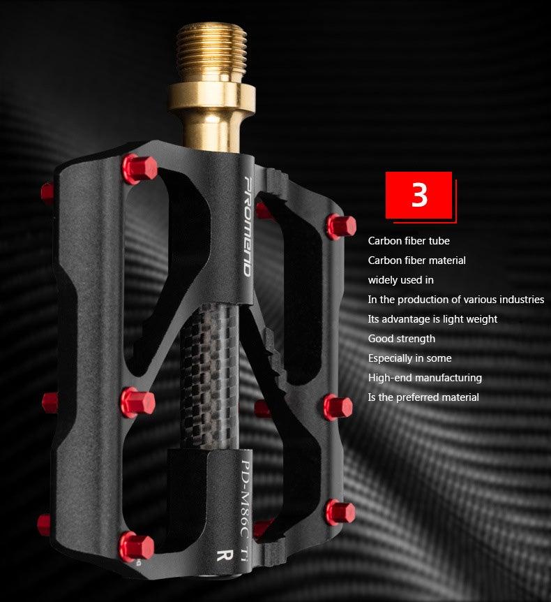 Titanium Carbon Fiber MTB Road Bike Pedals - Industrial Platform